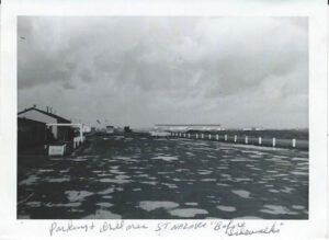 Parking and Drill Area Before Sidewalks at St. Nazaire, France